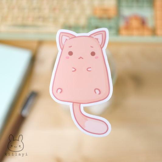 Sticker - Sad Pink Cat