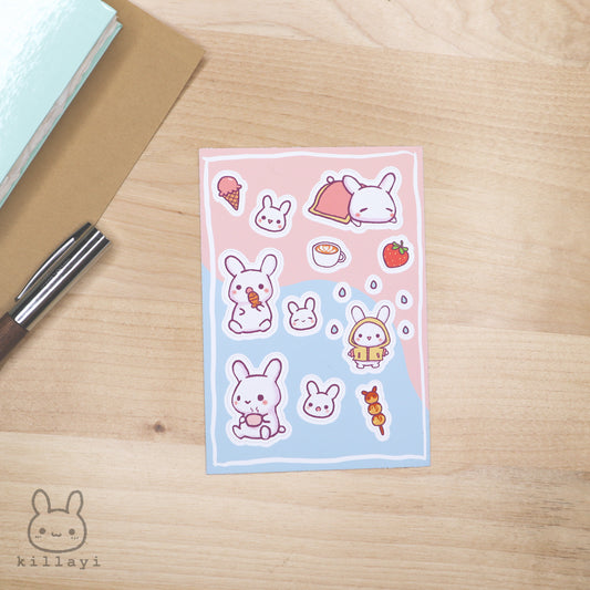 Sticker Sheet - Chillin' Bunny