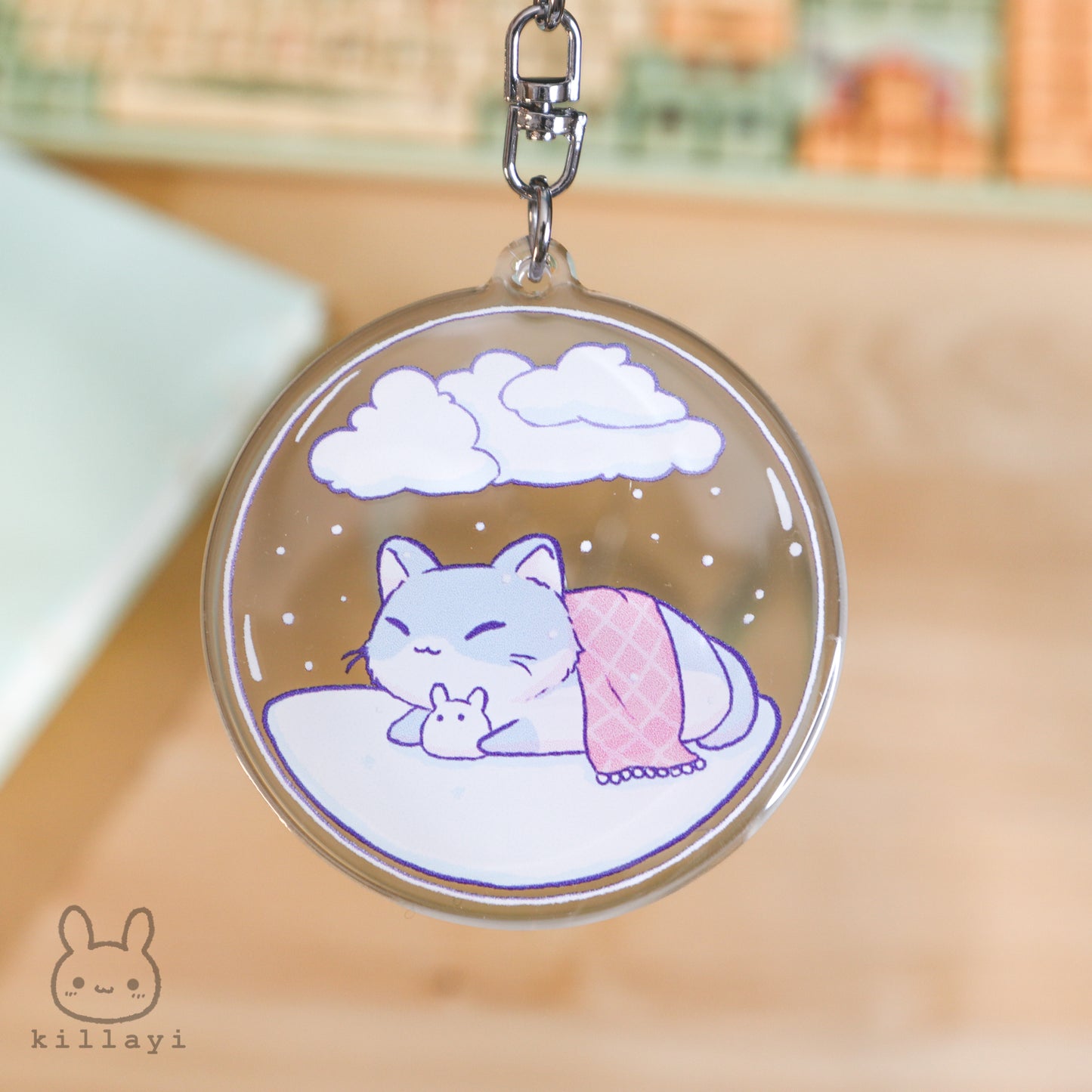 Keychain - Snow Globe Cat