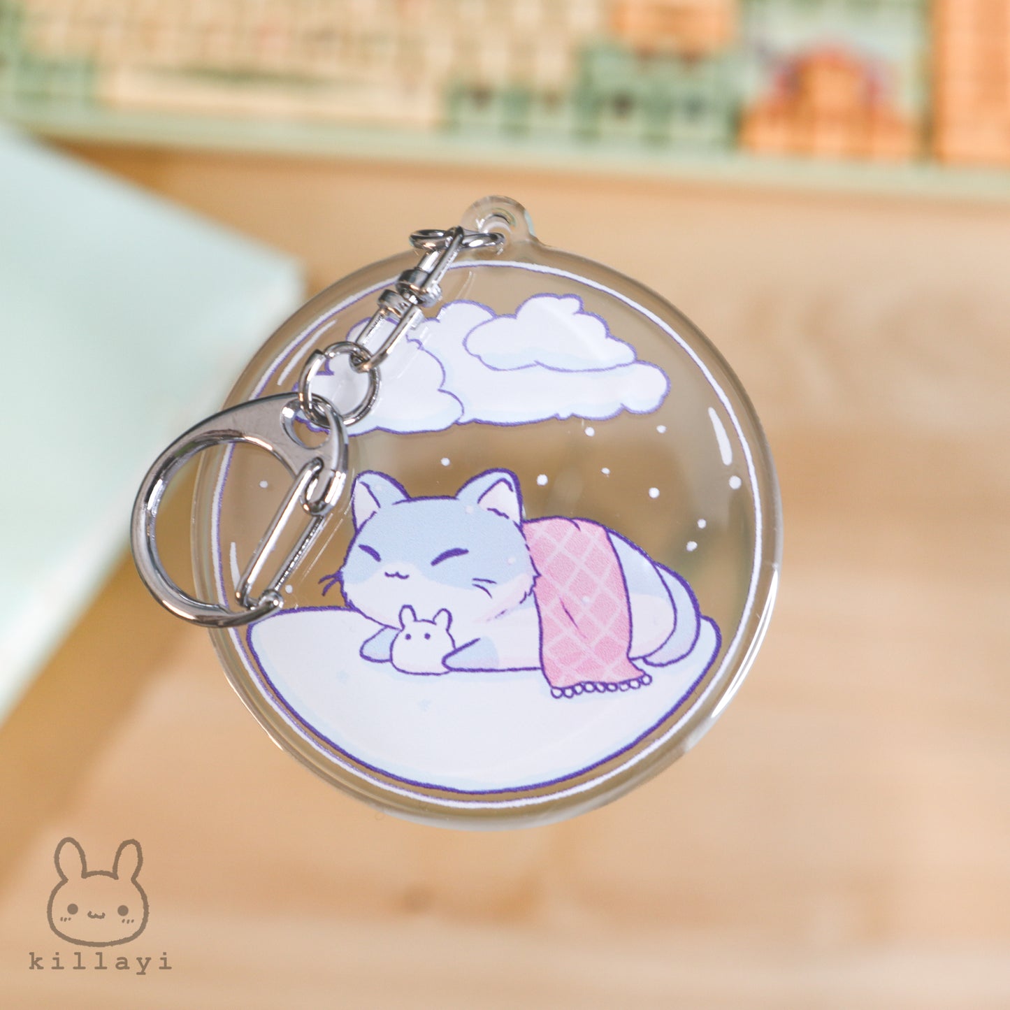 Keychain - Snow Globe Cat