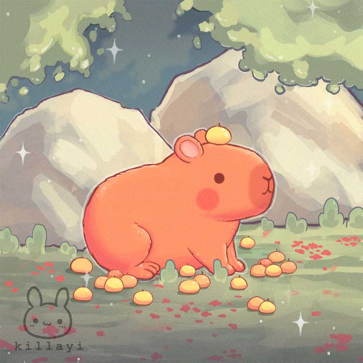 Print - Capybara 5"x5"